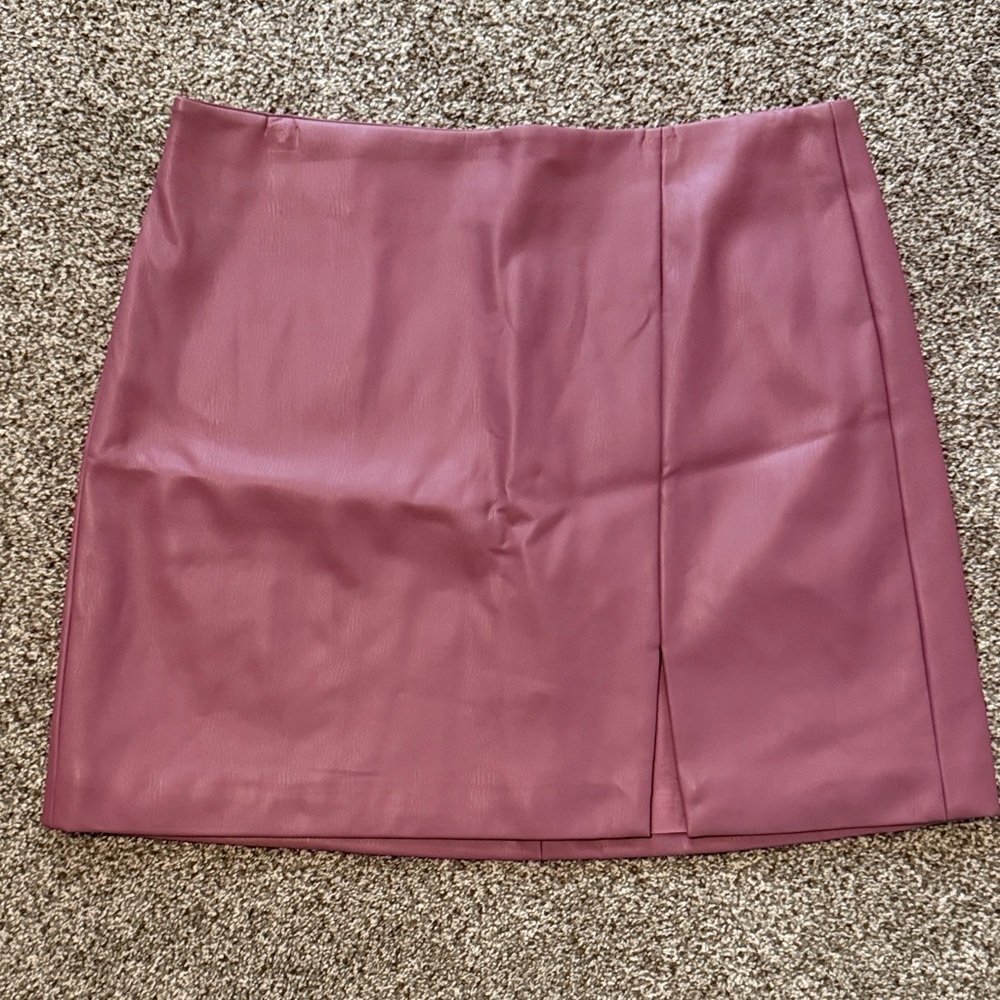 Anthropologie Faux Leather Mini Skirt in Dusty Rose